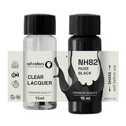 SD COLORS RUSE BLACK NH821M New Touch Up Paint 15 ML REPAIR SCRATCH CHIP BRUSH COLOR CODE NH821M RUSE BLACK (PAINT+LACQUER)