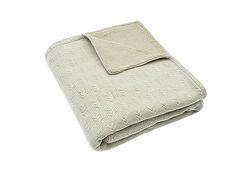 Jollein 517-522-67050 Couverture tricotée pour Enfant avec Fourrure en Peluche - Grain Knit - Olive (100 x 150 cm)