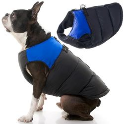 GOOBY Gilet rembourré pour Temps Froid pour Petits Chiens avec Protection de Fourrure et Fermeture éclair, Taille M, Bleu