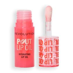Revolution, Pout Lip Oil, Nourishing Tinted Lip Oil, High Shine, Non-Sticky Finish, Vegan & Cruelty-Free, Juicy Peach, 4ml