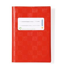 HERMA Exercise Book Cover A6 portrait, with inscription label, made of wipeable and sturdy plastic, slip on cover jackets for school, red