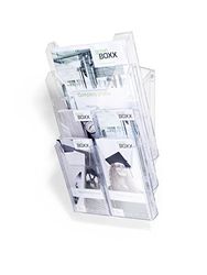 Durable 861319 Sistema di distribuzione di opuscoli Combiboxx Pro, per formati DIN A4 e 1/3 A4, per applicazioni da tavolo e da parete, trasparente