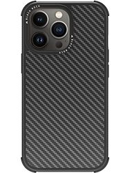 Black Rock - Funda de Carbono Robusta de Carbono Real Adecuada para Apple iPhone 13 Pro I Funda de teléfono móvil de Carbono, Cubierta de Fibra (Negro carbón)
