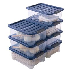 Sundis | Set di 7 contenitori multiuso con coperchio e serrature (7 x 17 litri) - WAVE BOX