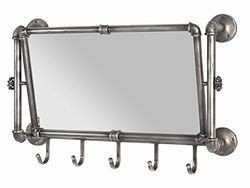 HAKU Möbel Appendiabiti da parete antracite, Metallo, specchio - Dim. L 75 cm x A 45 cm x P 16 cm, Stile Industriale