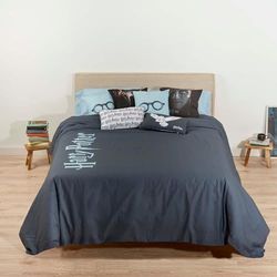 BELUM | Duvet Cover with Buttons 100% Cotton Model Hpotter Deep Blue Bed 150/160 (240x240 cm); Duvet Cover Lightweight and Comfortable; Duvet Cover Official Licenses
