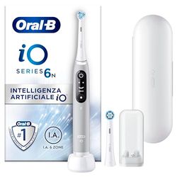 Oral-B Spazzolino Elettrico Ricaricabile iO 6 Grigio, 2 Testine Di Ricambio, 1 Custodia Da Viaggio. 1 Spazzolino