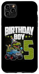 Carcasa para iPhone 11 Pro Max Camión monstruo de dinosaurio T-Rex de 5 años para niño de 5 años