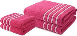 Le linge de Jules Set di 2 Asciugamani da Bagno 50 x 100 cm + 2 Teli da Bagno 100 x 150 cm, 100% Cotone, 550 g/m2