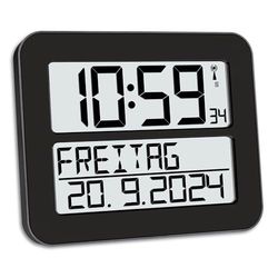 TFA 60.4512.01 - Reloj Digital Mural, Color Negro