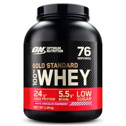 Optimum Nutrition Gold Standard Whey Muscle Building and Recovery Protein Powder With Naturally Occurring Glutamine and Amino Acids, White Chocolate Raspberry, 76 Servings, 2.28kg, Packaging May Vary