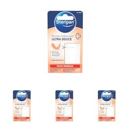 Steripan - Bande à Découper Ultra-Douce - Peaux Sensibles - Micro-Aéré - Support Non-Tissé - 10 x 6 cm - x10 (Lot de 4)