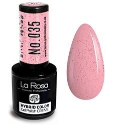 LA ROSA UV LED Smalto Gel Hybrid Color CREMA - A Lunga Durata e Molto Facile da Applicare, Perfetto per la Nail Art - Fai da Te a Casa o in Salone - 9 ml (Rosa baby Sandy)