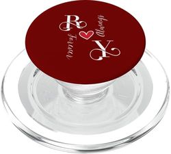 R & Y Couples Initials, Wedding, Anniversary, Mr & Mrs PopSockets PopGrip for MagSafe