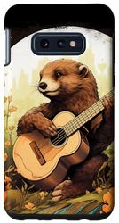 Carcasa para Galaxy S10e Cottagecore Estética feliz anime nutria tocando la guitarra Banjo