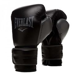 Everlast Unisex - Volwassen Bokshandschoenen Powerlock 2 Trainingshandschoen, Zwart, 16oz
