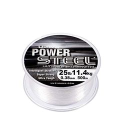 Ultima Power Steel Super Strong Mono Fishing Line - Crystal, 500m, 0.38 mm - 25.0 lb