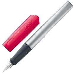 Lamy nexx crimson - Stylo Plume avec grip antidérapant et plume acier poli en taille M - corps triangulaire en aluminium - avec cartouche T 10 bleue - Droitier