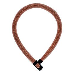 Abus Candado de Cadena IVERA Chain 7210 - Candado de Bicicleta con Revestimiento de Fibra sintética IvyTex Altamente Flexible - Nivel de Seguridad 8-110 cm - Naranja