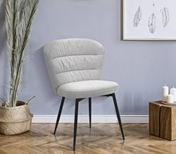 Dmora - Lot de 2 chaises Bitritto, Sièges intérieurs, Chaise rembourrée, Fauteuil Polyvalent, 58x61 h85 cm, Noir et Gris