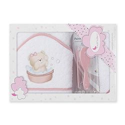 Interbaby P1178-12 Osito badkuip, wit en roze, met kamset, uniseks