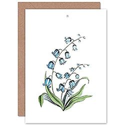 Fine Art Prints Carte de Vœux d'Illustration de Fleurs Bluebells avec Enveloppe Intérieure de Qualité Supérieure