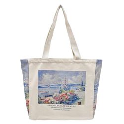 BROADREAM Draagtas, Draagtassen Dames, Boodschappentas, Schoudertas Stoffen Tas, Katoenen Tas, Jute Tas, Met Vintage Print, Canvas Tote Bag om te winkelen School