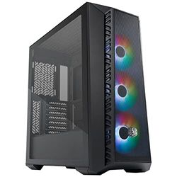 Cooler Master MasterBox 520 Mesh PC Case - ATX Mid-Tower, Con 3 Ventole, Configurazioni Multiple Flusso d'Aria, Pannello Frontale in Rete, Pannello Laterale TG, Controller ARGB Incluso - Nero