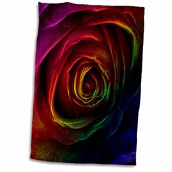 3dRose Modern Abstract Leaf Nature Vector Pattern Towel, White, 15 x 22-Inch