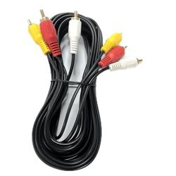 Audiokabel 3RCA-3RCA, 3 m, zwart