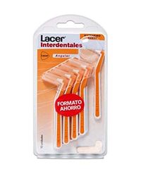 LACER - Escova interdental angular extra fina macia 10 unidades, cabo angulado, máxima eficiência, filtros Tynex, cerdas extrafinas, previne e elimina a placa bacteriana, cerdas macias
