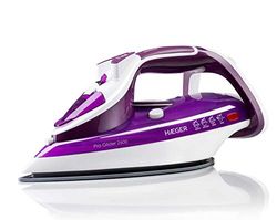 HAEGER Pro Glider 2600 - Plancha de Vapor 2600W, Base Cerámica, Vapor Vertical, Súper Vapor, Depósito de 320 ml
