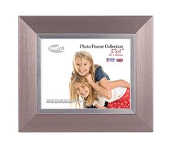 Inov8 tillverkad i Storbritannien traditionell bild/fotoram, randig silver, 25 x 20 cm_Parent_SPIG9, Tenn silverinsats, 5x4 inch