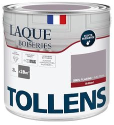 Tollens - Peinture, Laque, Ultra Résistante, Multisupport, Brillant, Gris Platine, 2L = 28m2