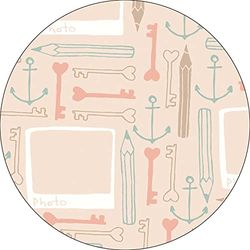 Bonateks, Round Digital Printed Mouse Pad, Non-Slip Base, for Office and Home, Diameter:22cm