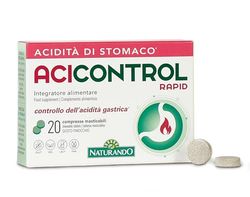 Naturando Acicontrol Rapid complemento alimenticio para el Control del Ácido gástrico y Eliminación de los Gases Intestinales con Grosella espinosa india,Plátano y Hinojo - 20 Comprimidos