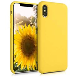 kwmobile telefoonhoesje compatibel met Apple iPhone XS Max hoesje - Zachte case voor smartphone - Back cover in stralend geel