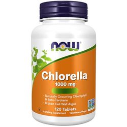 Now Foods, Chlorella, 1.000mg, avec Parois Cellulaires Brisées, 120 Comprimés végétaliens, Testé en Laboratoire, Sans Soja, Sans Gluten, Végétarien, Sans OGM