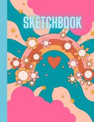 Retro Groovy Sketchbook: Colorful Retro Sketchbook, Colorful Cute Retro Vintage 80s Notebook Journal for Kids teens girls and adults, Drawing notebook ... Paper Pad 8.5" x 11" - Notebook 100 Pages