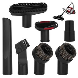 Embout Aspirateur Universel 32mm-35mm - Brosse pour Meubles, Suceur Voiture, Nettoyage Poils d'Animaux et Interieur Auto,Lot de 7 Ensemble Accessoires D'aspirateur, Brosses D'aspirateur Multi-usages