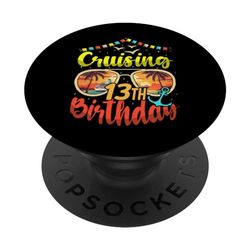 Crucero de crucero de cumpleaños número 13 PopSockets PopGrip Intercambiable