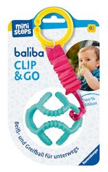 Ravensburger 4583 baliba Clip & Go - Flexibler Ball mit Befestigung für Greif- und Beißspaß unterwegs - Baby Spielzeug ab 0 Monaten - türkis