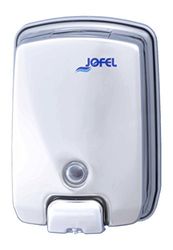 Jofel - Distributeur de savon pour fixation murale, rechargeable, capacité 1 l, distributeur de savon pour la salle de bain, anti-vandalisme et robuste, anti-goutte et anti-corrosion, Futura AC54500