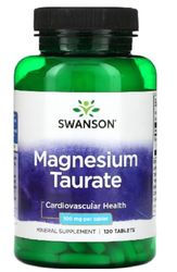 Swanson - Magnesium Taurate | Soutien au système cardiovasculaire et à la santé du système nerveux - 120 comprimés