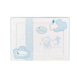 Coralina-beddengoed voor kinderbed Baby Love in wit en blauw