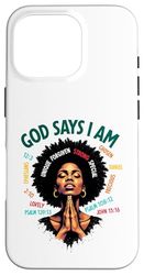 Dio dice che sono una storia nera mese donna cristiana ragazza nera Custodia per iPhone 16 Pro