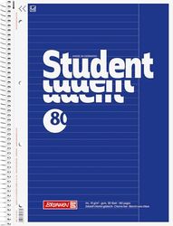 BRUNNEN Collegeblock Student | A4, liniatura 25, 80 arkuszy, niebieski