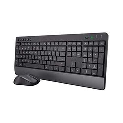 Trust Trezo Spanish QWERTY Wireless Keyboard and Mouse, Sustainable Design, Silent and Ergonomic Keyboard, Wrist Rest, 48 Months of Battery, 2.4 GHz, Mac, PC, Laptop
