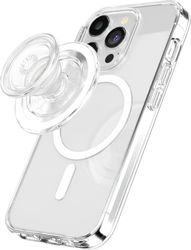 PopSockets: PopGrip Round per Magsafe - Anello Adattatore per MagSafe Incluso - Supporto e Impugnatura per Telefoni Cellulari e Custodia con un Top Intercambiabile - Clear