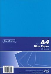 Stephens Coloured Card Blue A4 80gsm 20 Sheets, Great For Printing, Photocopying, Card Making, Decoupage, And Scrapbook Designs, Perfect Cardboard Base For Craft Projects, Essential Stationery Item
